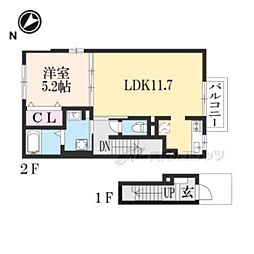 ノームハウス 1LDKの間取図画像