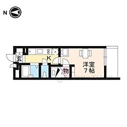 レオパレスエスペランサ舞 1Kの間取図画像