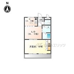 ベルメゾン 1LDKの間取図画像