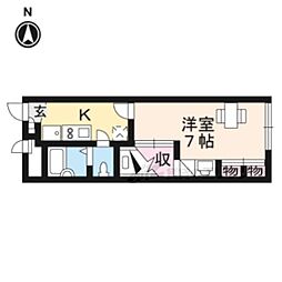 レオパレスすみれ1 1Kの間取図画像