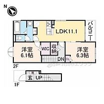 クレインコートII 202 ｜ 京都府南丹市八木町八木北所（賃貸アパート2LDK・2階・58.57㎡） その2