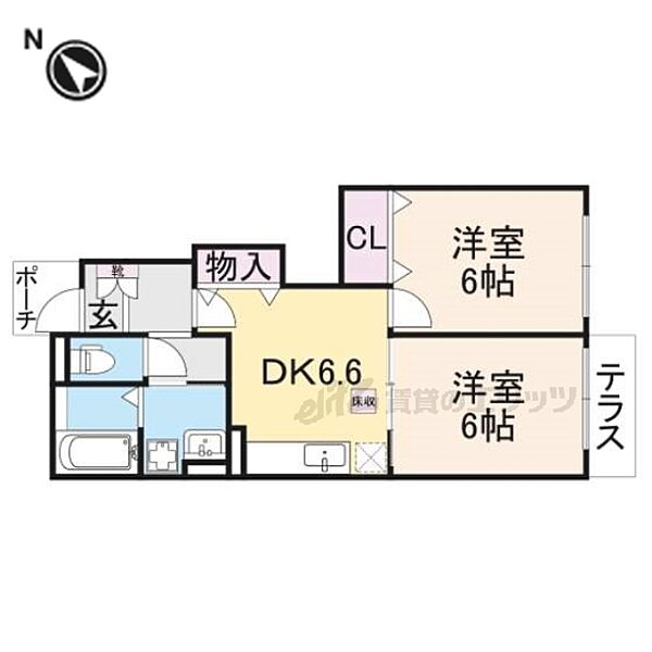 ブリッジサイドＮ77 105｜京都府綾部市並松町上番取(賃貸アパート2DK・1階・44.67㎡)の写真 その2