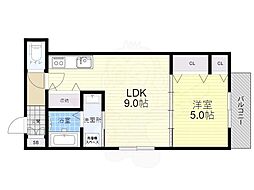 クリエオーレ庄内栄町2 1LDKの間取図画像