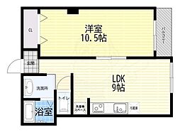 フェザー豊中マンション 1LDKの間取図画像