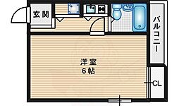 プライムハウス豊南 1Kの間取図画像