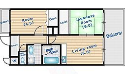 サンライズM 2LDKの間取図画像