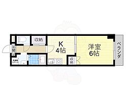 メゾンセルクル 1Kの間取図画像