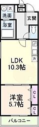 カサデチョコ 1LDKの間取図画像
