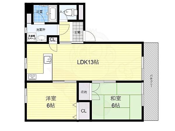 大阪府豊中市島江町２丁目(賃貸マンション2LDK・1階・54.27㎡)の写真 その2