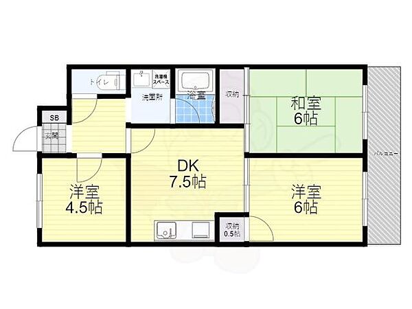 大阪府豊中市穂積１丁目(賃貸マンション3DK・3階・52.65㎡)の写真 その2