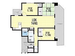アービング北大阪アルブレッサ 3LDKの間取図画像