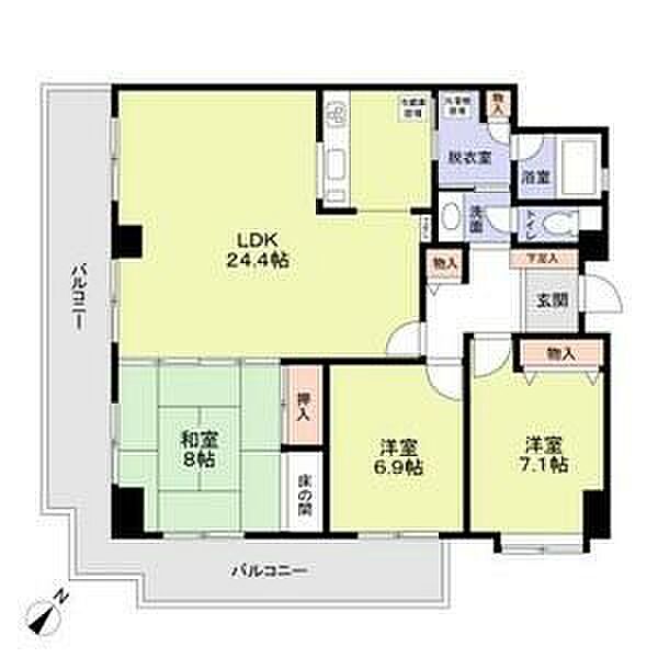 シャトレ御棚 401｜愛知県名古屋市千種区御棚町３丁目(賃貸マンション3LDK・4階・97.82㎡)の写真 その2