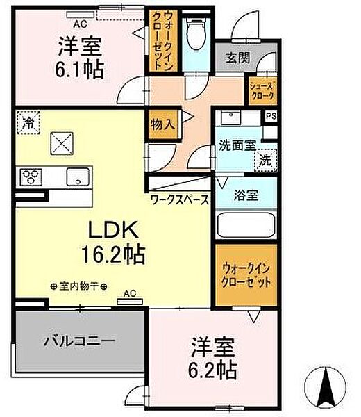 サンカーム つるまい 302｜愛知県名古屋市昭和区鶴舞３丁目(賃貸アパート2LDK・3階・68.45㎡)の写真 その1