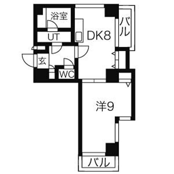 パックス今池 805｜愛知県名古屋市千種区今池５丁目(賃貸マンション1LDK・8階・37.58㎡)の写真 その2