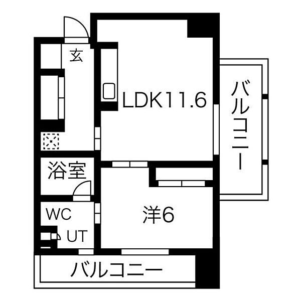 白川公園パークマンション 601｜愛知県名古屋市中区栄２丁目(賃貸マンション1LDK・6階・43.27㎡)の写真 その2