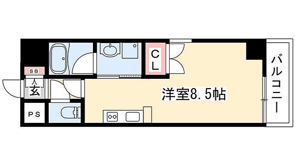 S-FORT東別院 801｜愛知県名古屋市中区平和２丁目(賃貸マンション1R・8階・30.08㎡)の写真 その2