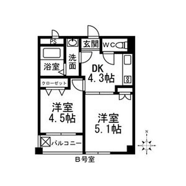 吉川屋ビル 5B｜愛知県名古屋市中区門前町(賃貸マンション2DK・5階・30.23㎡)の写真 その2