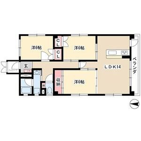 ビラ三秀上前津 511｜愛知県名古屋市中区上前津１丁目(賃貸マンション3LDK・5階・72.96㎡)の写真 その2