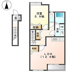 グレイシス堀越 1LDKの間取図画像
