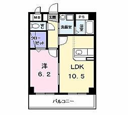 SunshineTanaka 1LDKの間取図画像