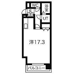 ビアバンス ワンルームの間取図画像