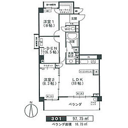 ヴィッラ松月 3LDKの間取図画像