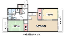 マンション一社 2LDKの間取図画像
