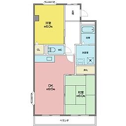 グランドール・K 2DKの間取図画像