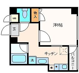 イトサンビル 1Kの間取図画像