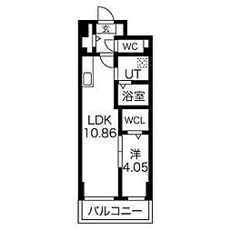 GRANDUKE古出来fiore 1LDKの間取図画像