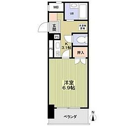 グランパス檀渓 1Kの間取図画像