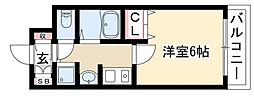 プレサンス名古屋城前 1Kの間取図画像