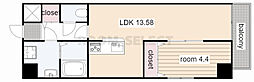 Primal千種stelo 1LDKの間取図画像