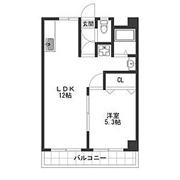 キャスモマンション 1LDKの間取図画像