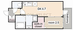 エステムコート名古屋サウスプレミオ 1DKの間取図画像