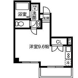 リエス千代田橋 1Kの間取図画像