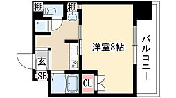 パルティール上前津 1Kの間取図画像
