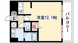 フローライト上前津 1Kの間取図画像