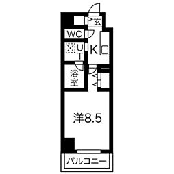 RICHED'OR名駅南 1Kの間取図画像