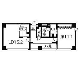 IZUMIONE 1LDKの間取図画像