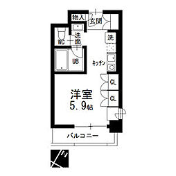 リッツィ本山 1Kの間取図画像