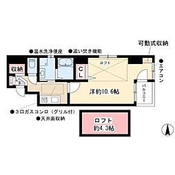 casaluca 1Kの間取図画像