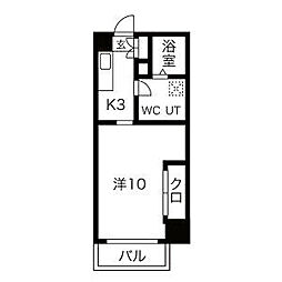 グランデ浅間町 1Kの間取図画像