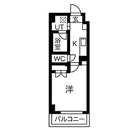 アールズコート富が丘 1Kの間取図画像
