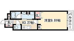 グラン・アベニュー白川公園 1Kの間取図画像