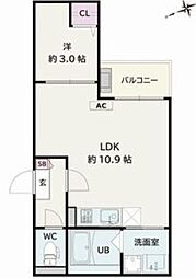 Jack nagaraI 1LDKの間取図画像