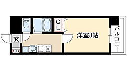 ベル池下 1Kの間取図画像