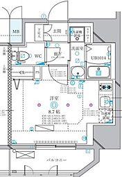 ディアレイシャス名古屋浄心II ワンルームの間取図画像