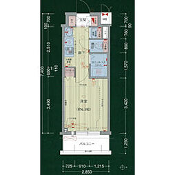 プレサンスSAKAE白川公園 1Kの間取図画像