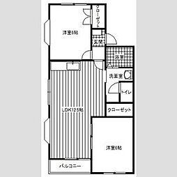 ハイネスソーワ2 2LDKの間取図画像
